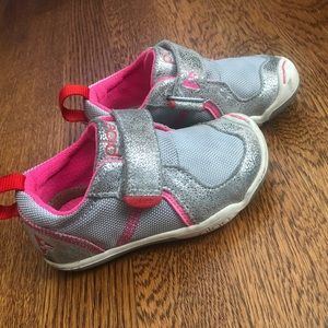 Plae Girls Sneakers-Silver and Pink